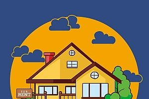 创意出租中的房屋矢量素材