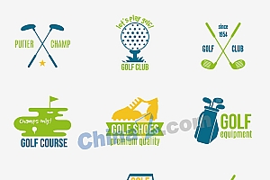 高尔夫元素标志设计