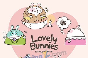 可爱卡通兔子插画