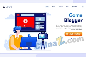 游戏直播插画登陆页