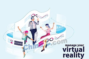 现代虚拟现实秀插画