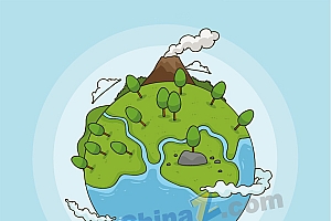 绿色地球环保插画设计