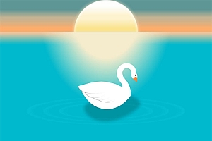 CSS3夕阳下的天鹅湖图形特效