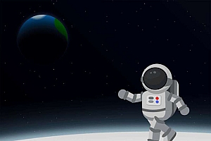 CSS3月球行走的宇航员场景特效