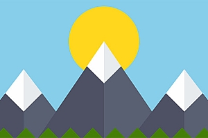 CSS3卡通山上日出日落场景特效
