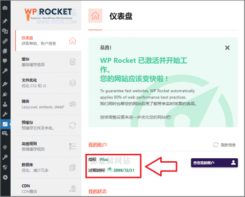 WP Rocket v3.8.7 WordPress静态缓存优化插件汉化免费版-果核网