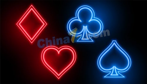 荧光扑克符号矢量元素-果核网