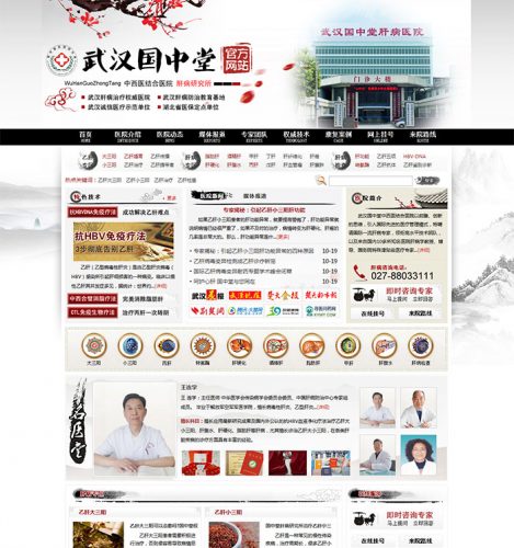 墨水风格中医医院dedecms源码下载-果核网