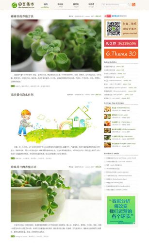 wordpress博客主题:花园时光大图宽屏博客模板-果核网