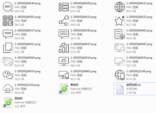 网站建设开发类图标-果核网