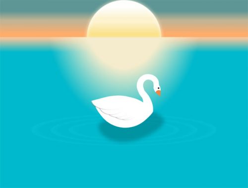 CSS3夕阳下的天鹅湖图形特效-果核网
