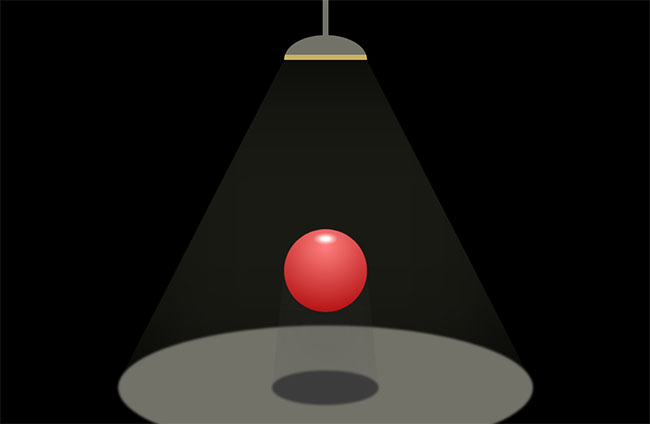 CSS3灯光下的球体弹跳动画特效