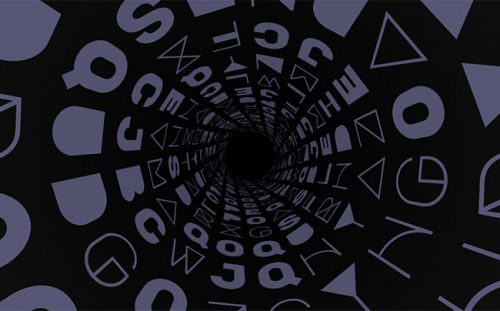 CSS3全屏英文字母旋涡特效-果核网
