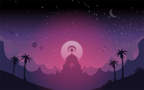 CSS3 SVG卡通宫殿星空夜景特效-果核网