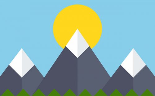 CSS3卡通山上日出日落场景特效-果核网