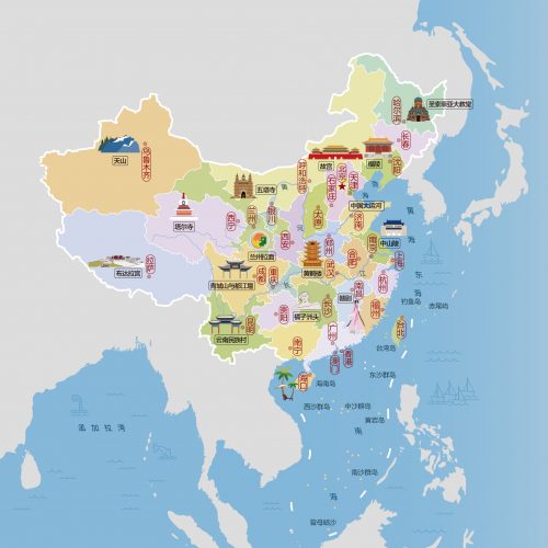 全国旅游人文地图分布-果核网