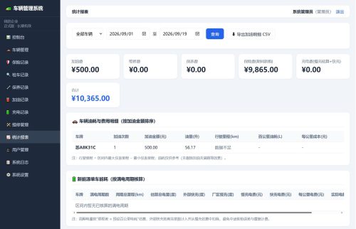 车辆管理系统网站源码-果核网